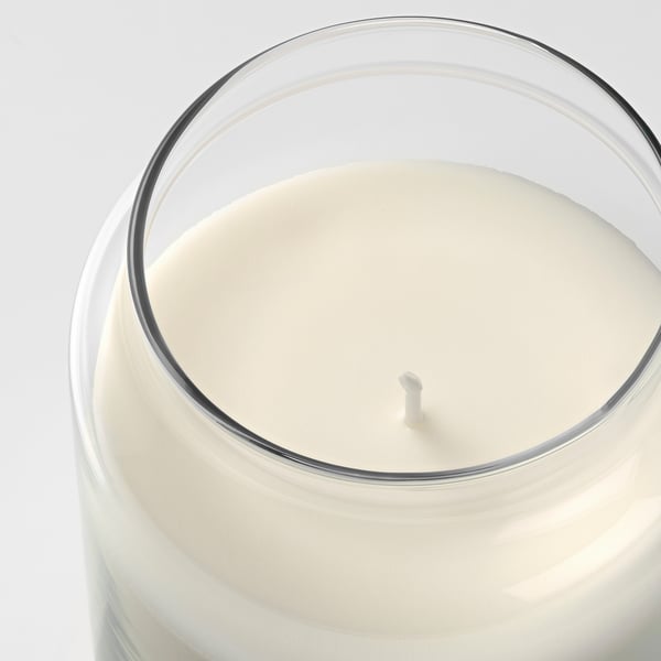 LIKHET scented candle in glass, Cinnamon/natural, 100 hr IKEA