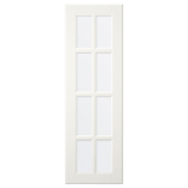 LILLBYN Glass door, off-white, 30x92 cm