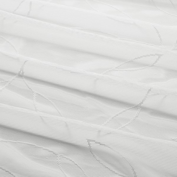 LILLEGERD Sheer curtains, 1 pair, white leaves/with rod pocket, 145x250 cm