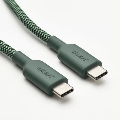 LILLHULT USB-C to USB-C, deep green, 60 W/1.5 m