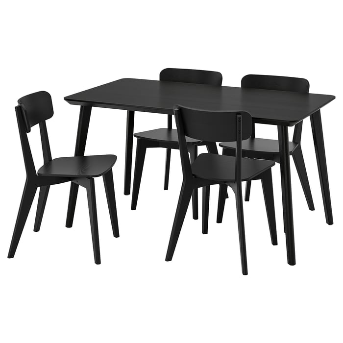 LISABO / LISABO dining table and 4 chairs, black/black, 140x78 cm - IKEA UK