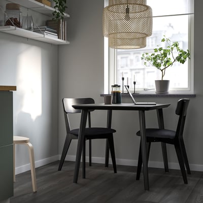 LISABO dining table, black, 88x78 cm - IKEA UK