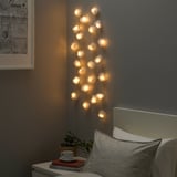 LIVSÅR LED lighting chain with 24 lights, indoor/tulle white