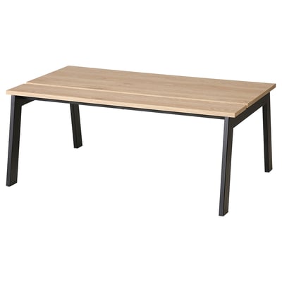 LJUNGSBRO Coffee table, adjustable black/oak effect, 104x70 cm
