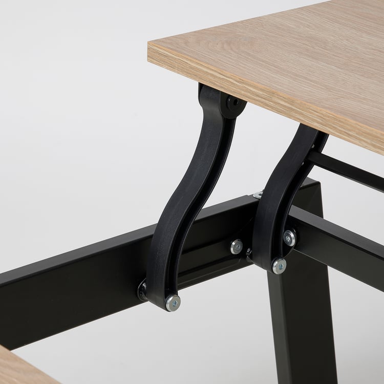 LJUNGSBRO coffee table, adjustable black/oak effect, 104x70 cm IKEA