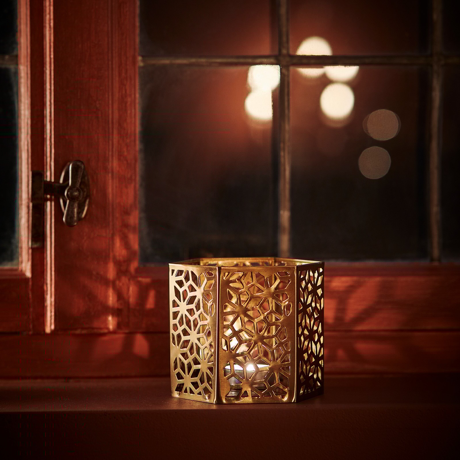 LJUVARE Tealight holder, goldcolour, 10 cm IKEA