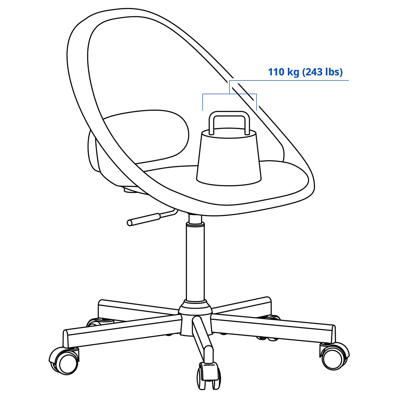 LOBERGET / MALSKÄR swivel chair, white - IKEA UK