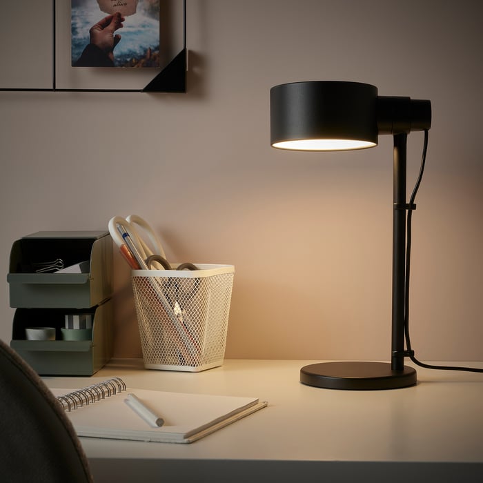 LÖVMÅNAD black, desk lamp IKEA