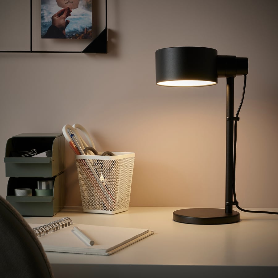 LÖVMÅNAD black, desk lamp IKEA