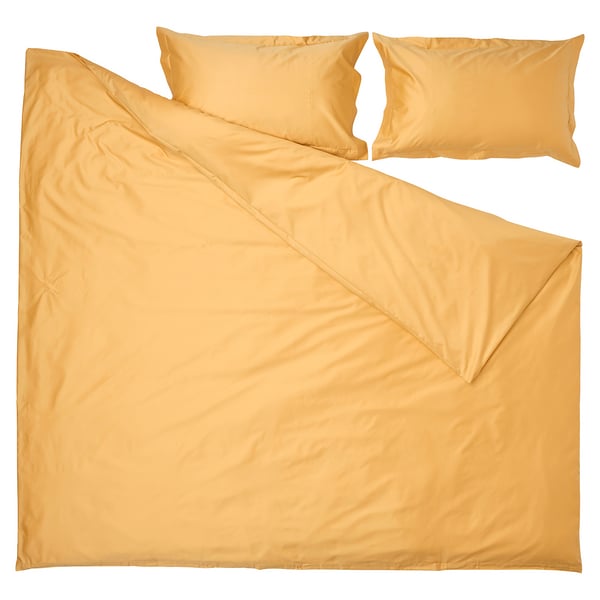 LUKTJASMIN Yellow Double Duvet Cover and Pillowcase Set IKEA