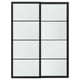 LUNDBRÄSMA Pair of sliding doors, black/checkered glass, 150x201 cm