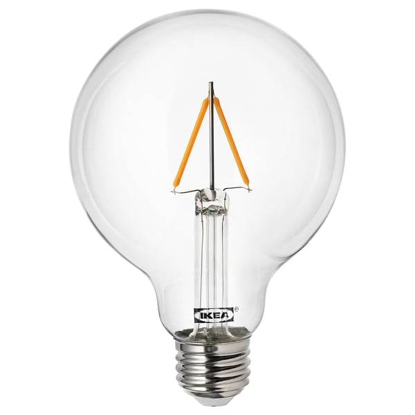 LUNNOM LED bulb E27 100 lumen, globe clear, 95 mm IKEA