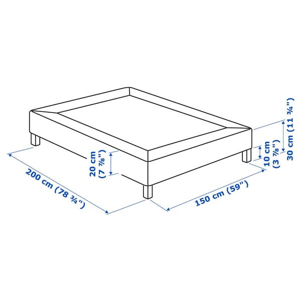 LYNGÖR Slatted mattress base, incl leg/white, Standard King