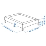 LYNGÖR Slatted mattress base with legs, white, Standard Double