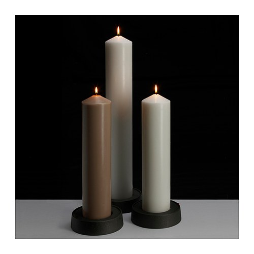 LYSTER Block candle holder Dark grey 17 cm IKEA