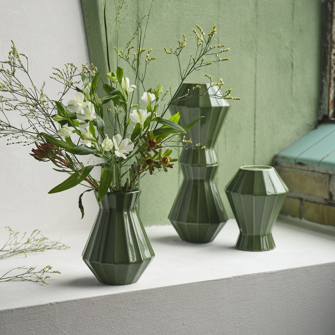 MÄVINN vase, green, 19 cm - IKEA UK