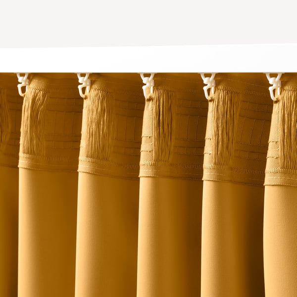 MAJGULL yellow, Room darkening curtains, 1 pair, 145x250 cm IKEA