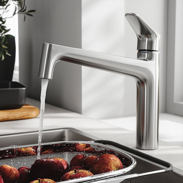MAJSJÖN Kitchen mixer tap top lever, stainless steel colour