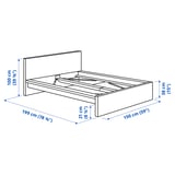 MALM Bed frame, high, dark grey/Lönset, Standard Double