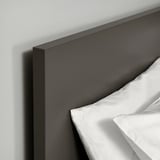 MALM Bed frame, high, dark grey/Luröy, Standard King