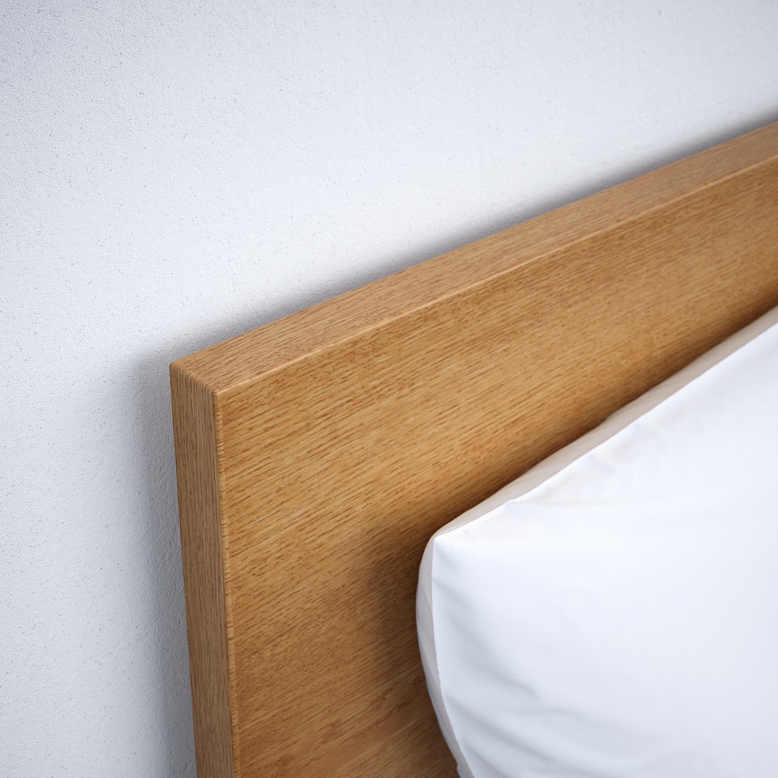 MALM oak veneer, Luröy, Bed frame, high, Standard Double IKEA