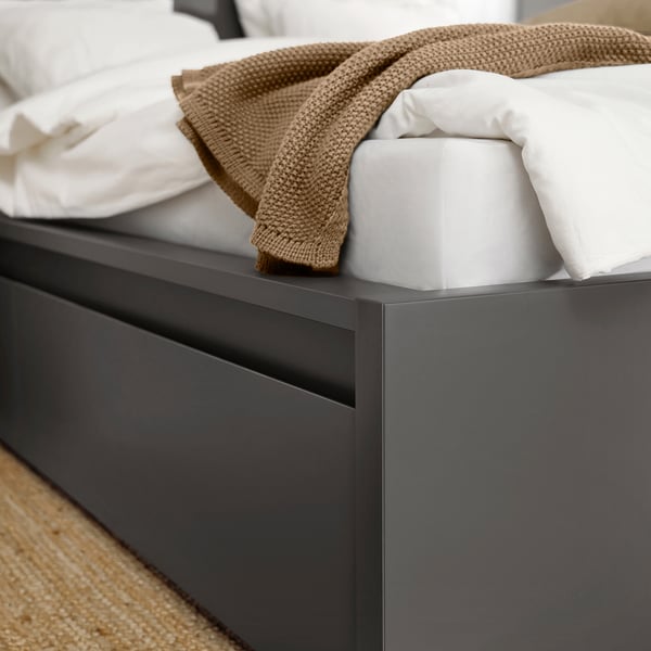 MALM Bed storage box for high bed frame, dark grey, 200 cm