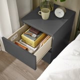 MALM Chest of 2 drawers, dark grey, 40x55 cm