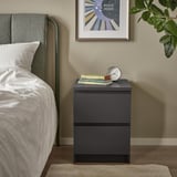 MALM Chest of 2 drawers, dark grey, 40x55 cm