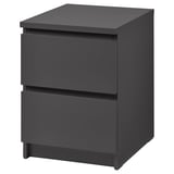 MALM Chest of 2 drawers, dark grey, 40x55 cm
