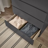 MALM Chest of 3 drawers, dark grey, 80x78 cm