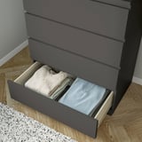 MALM Chest of 4 drawers, dark grey, 80x100 cm