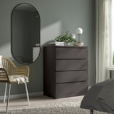 MALM Chest of 4 drawers, dark grey, 80x100 cm