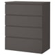 Option: MALM Chest of 4 drawers, dark grey, 80x100 cm