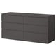 Option: MALM Chest of 6 drawers, dark grey, 160x78 cm