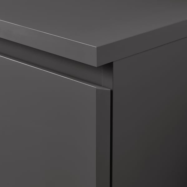 MALM Chest of 6 drawers, dark grey, 80x123 cm