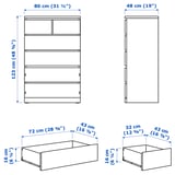 MALM Chest of 6 drawers, high-gloss white, 80x123 cm