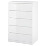 MALM Chest of 6 drawers, high-gloss white, 80x123 cm