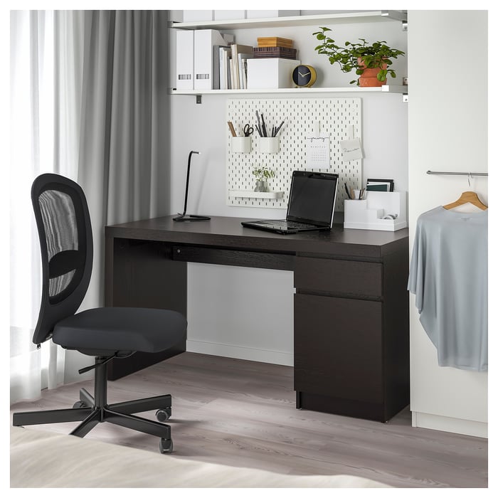 MALM blackbrown, Desk, 140x65 cm IKEA
