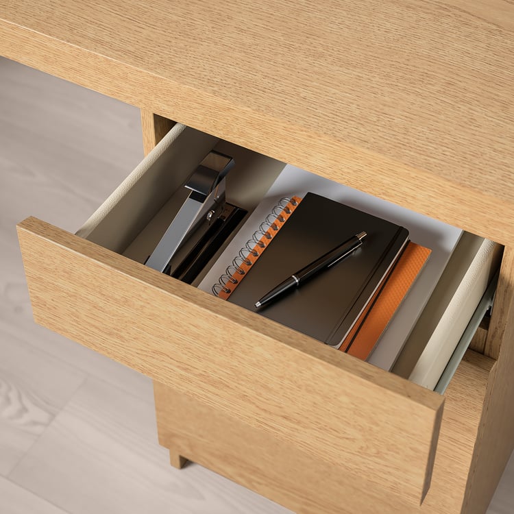 MALM desk, oak veneer, 140x65 cm IKEA