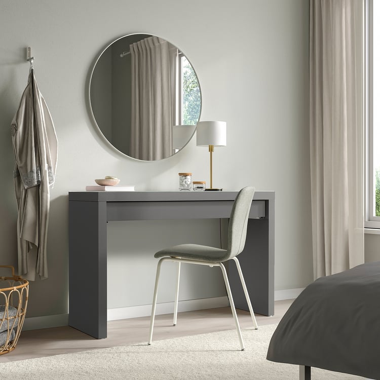 MALM dressing table, dark grey, 120x41 cm - IKEA UK