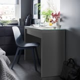 MALM Dressing table, dark grey, 120x41 cm