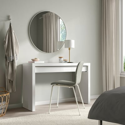 MALM Dressing table, white high-gloss, 120x41 cm
