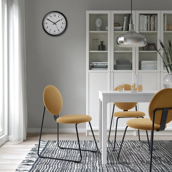 MÅNHULT Chair, black/Hakebo yellow-brown