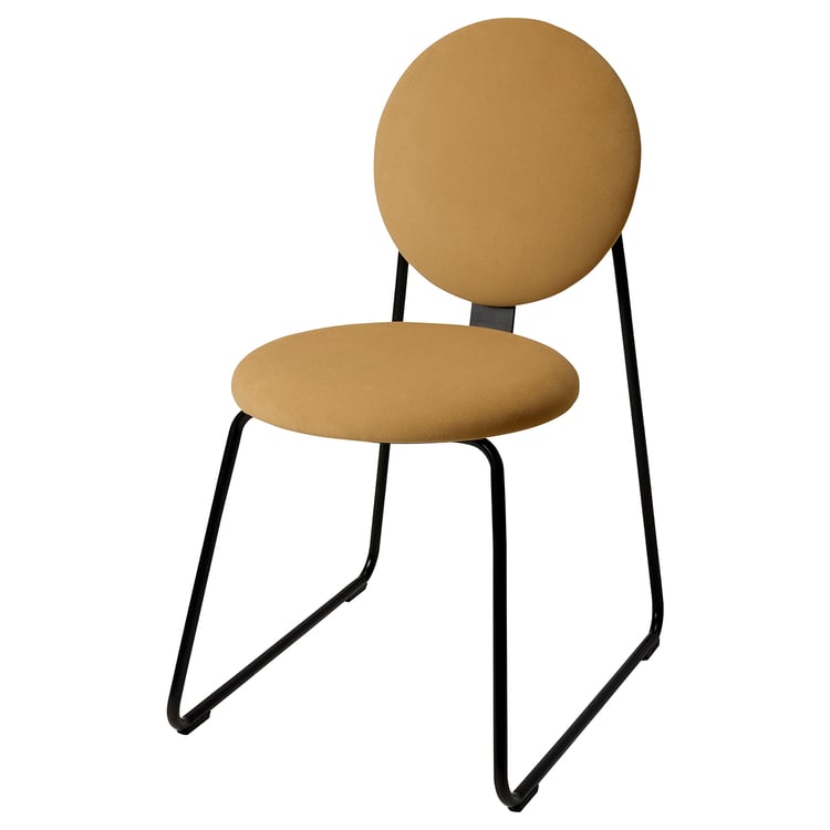 MÅNHULT dining chair, black/Hakebo yellowbrown IKEA