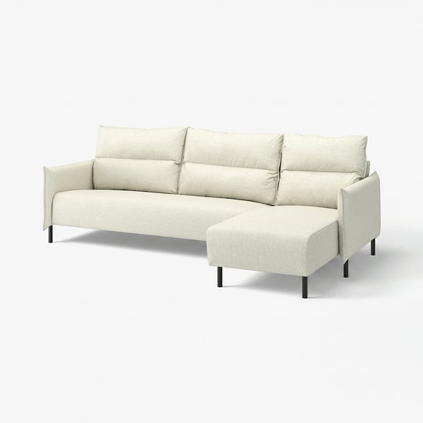 MANNARP 4-seat sofa with chaise longue, Gunnared beige