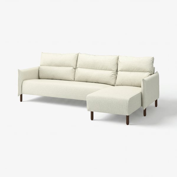 MANNARP 4-seat sofa with chaise longue, Gunnared beige