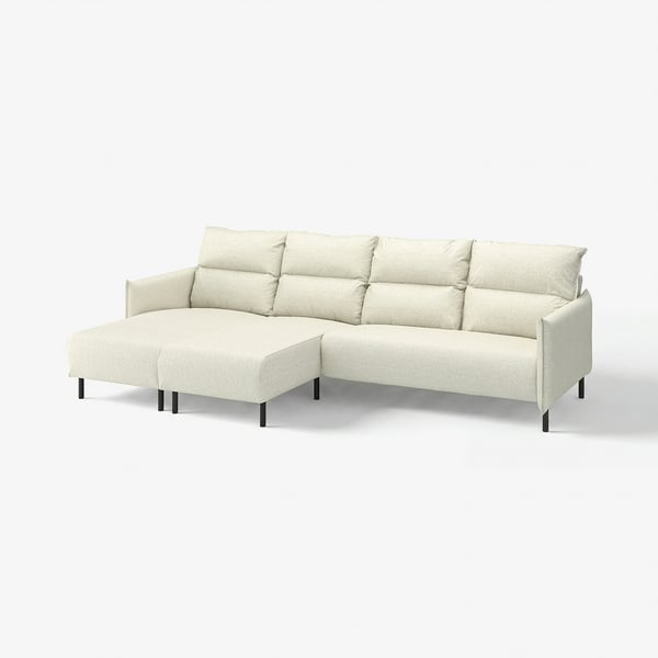 MANNARP 4-seat sofa with chaise longues, Gunnared beige
