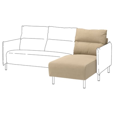MANNARP Cover for chaise longue, Saxemara grey-beige