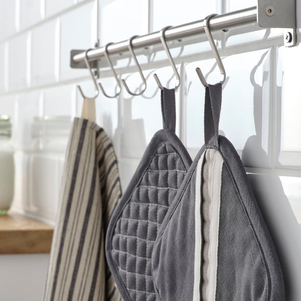 MARIATHERES Pot holder, grey/beige, 19x19 cm