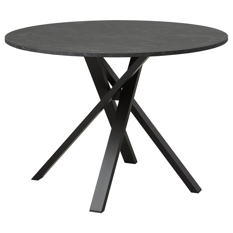 MARIEDAMM dining table, black marble effect, 105 cm IKEA